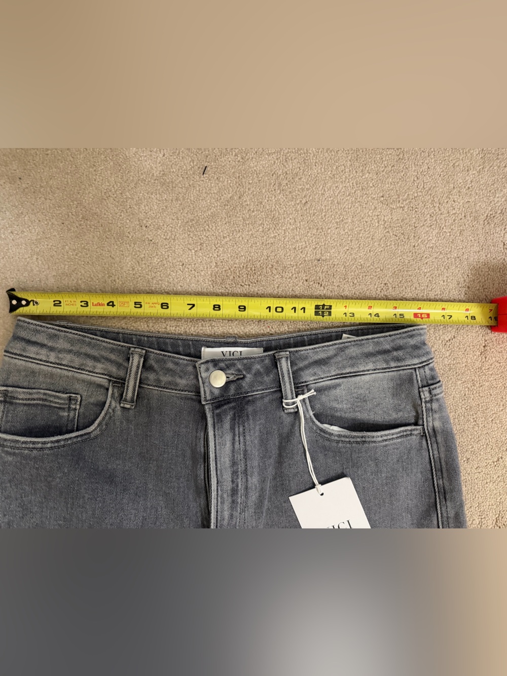 VICI Washed Gray High-Rise Jeans with Cuff - Picture 7 of 8